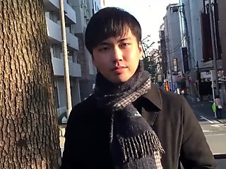 Japanese twink jerks off